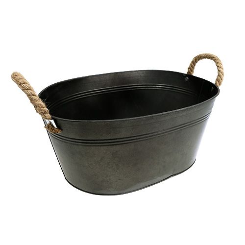 Floristik24 Plantador ovalado antiguo 40 x 29cm H18cm 1p