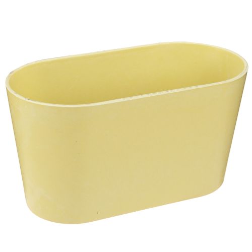 Floristik24 Cuenco para plantas ovalado amarillo decorativo de plástico 20×10×11cm 3 piezas