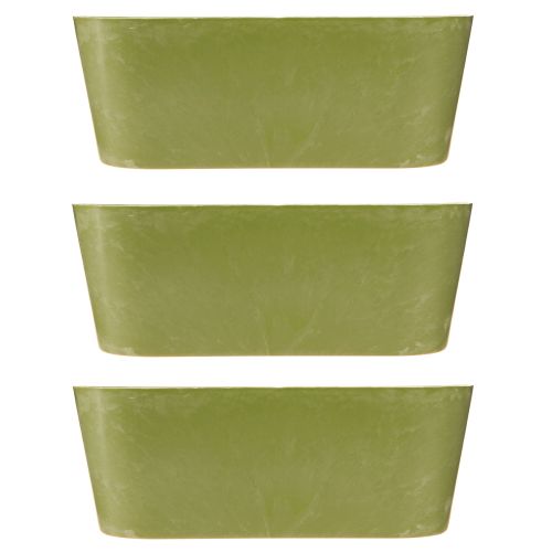 Artículo Cuenco para plantas ovalado verde cuenco plástico 27×11×10cm 3ud