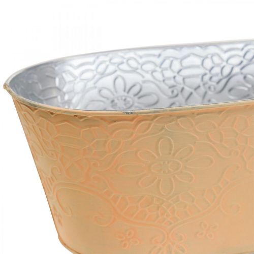 Floristik24 Cuenco para plantas cuenco de flores de metal ovalado naranja 25x14,5x10cm