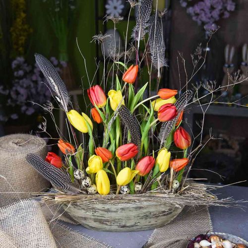 Floristik24 Jardinera cuenco ovalado hormigón aspecto madera marrón claro 37 × 11,5 cm Al 10 cm
