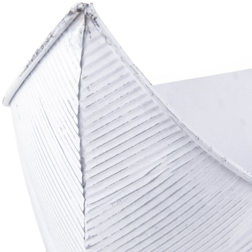 Artículo Macetero barco metal blanco plata 54,5/48/42cm set de 3