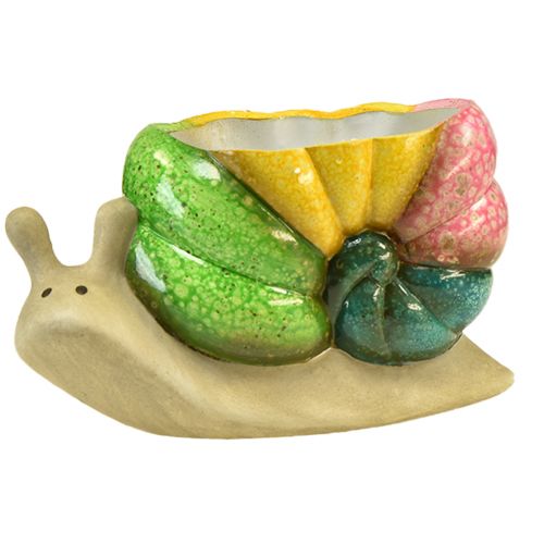 Artículo Macetero decorativo caracol cerámica color 19cmx8,5cmx11cm