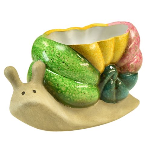 Artículo Macetero decorativo caracol cerámica color 19cmx8,5cmx11cm