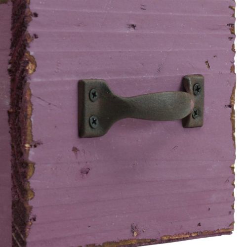 Artículo Cajón para plantas caja decorativa de madera para plantas púrpura 12,5 cm