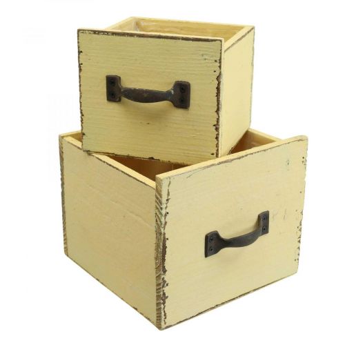 Artículo Cajón para plantas jardinera madera amarillo 12,5/16cm juego de 2