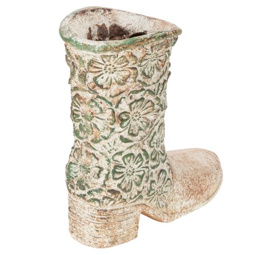 Maceta con forma de bota vaquera, planta, zapato, estampado floral vintage, 24 cm | Floristik24.es