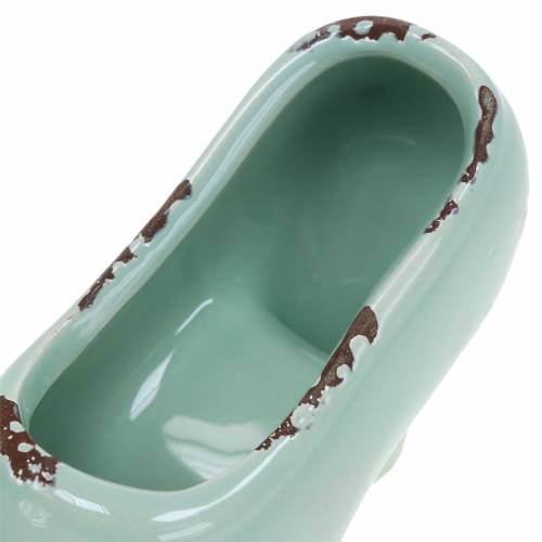 Floristik24 Macetero Zapato Mujer Ceramic Turquesa, Verde, Azul Gris Surtido 14 × 5cm H7cm 6pcs