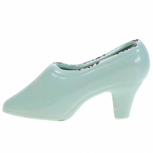 Floristik24 Macetero Zapato Mujer Ceramic Turquesa, Verde, Azul Gris Surtido 14 × 5cm H7cm 6pcs