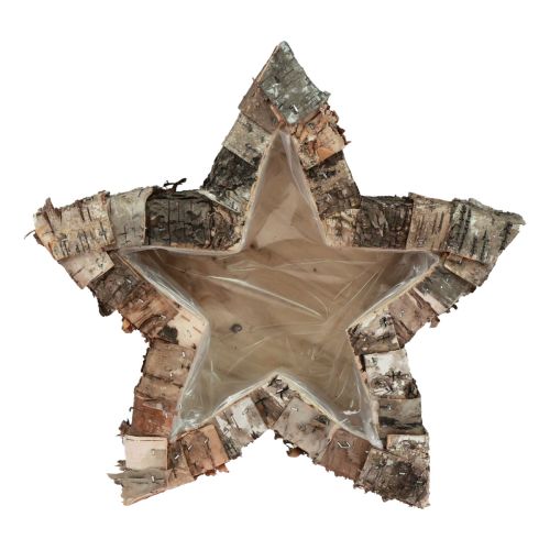 Floristik24 Macetero de madera macetero estrella Ø30cm H7cm