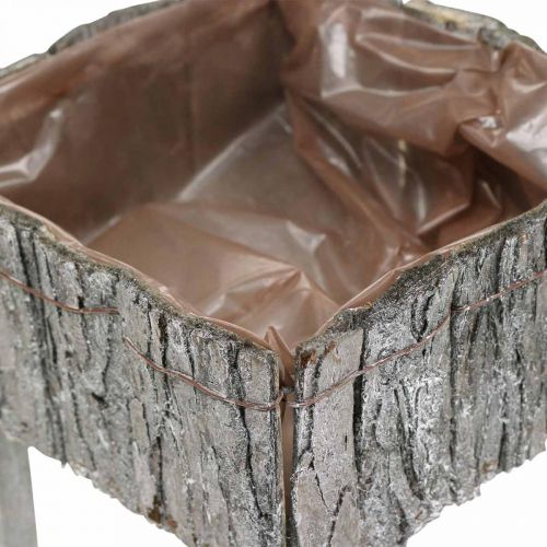 Floristik24 Sillas para plantar, jardinera, decoración de jardín Shabby Chic, blanco lavado juego de 2