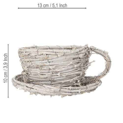 Artículo Taza de té de material natural con encanto rústico para decoración interior exclusiva 13cm