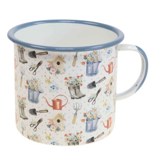 Floristik24 Taza de plantas taza decorativa esmaltada motivos de jardín Ø11cm