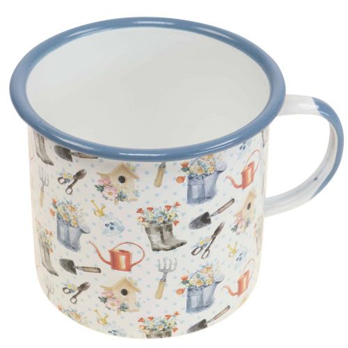 Floristik24 Taza para plantas taza decorativa esmaltada motivos de jardín Ø11cm