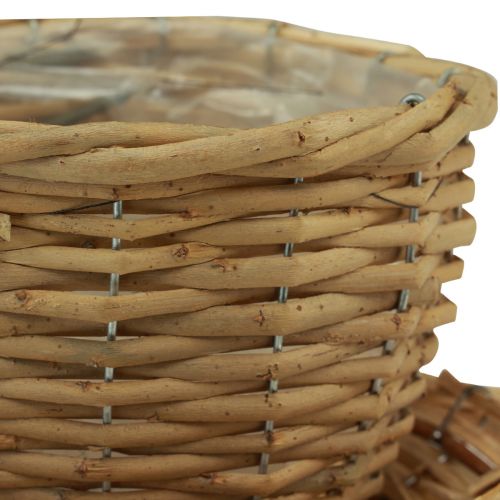 Artículo Macetero taza decorativa cesta para plantas de sauce verde natural Ø23cm