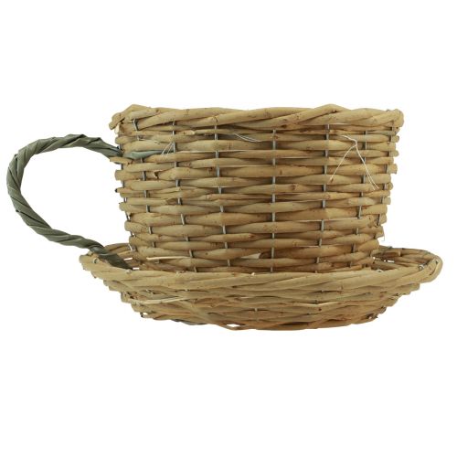 Floristik24 Macetero taza decorativa cesta para plantas de sauce verde natural Ø23cm