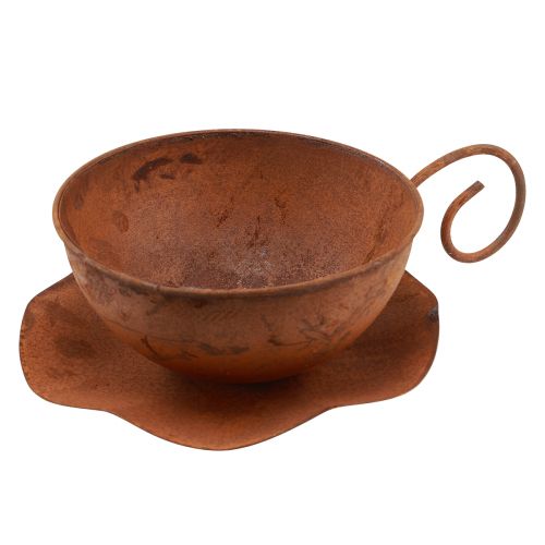 Floristik24 Taza para plantas con platillo maceta óxido Ø19,5cm H8cm