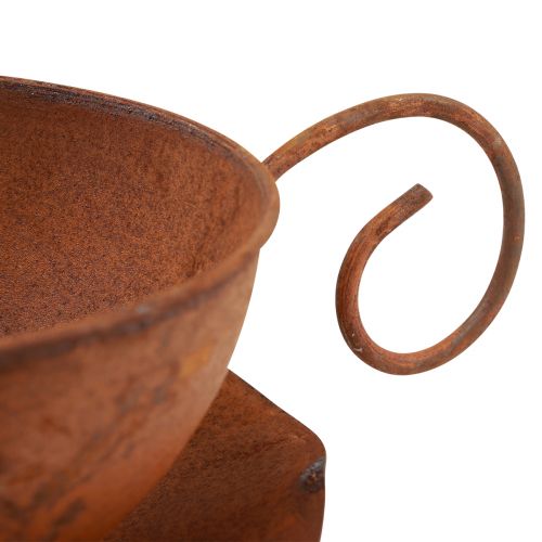 Floristik24 Taza para plantas con platillo maceta óxido Ø19,5cm H8cm