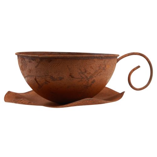 Floristik24 Taza para plantas con platillo maceta óxido Ø19,5cm H8cm