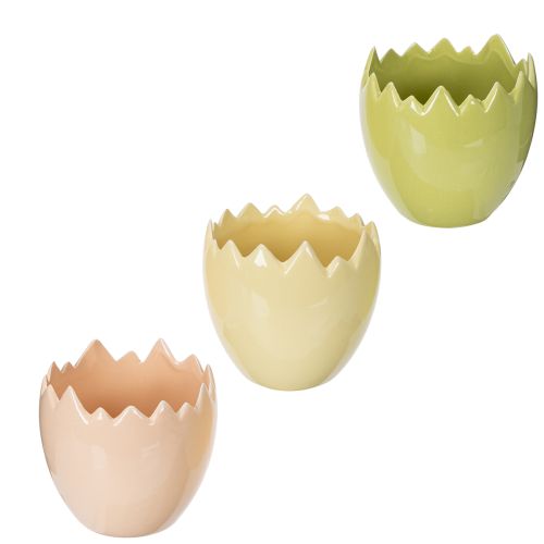 Maceta con motivo de huevo de Pascua para una elegante decoración primaveral en tu hogar, 10 cm, 3 piezas