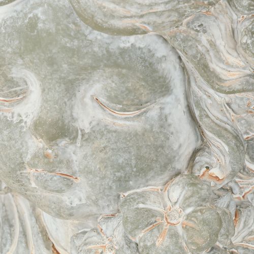 Artículo Figura de ángel en maceta de piedra fundida para decoración de tumba, 19,5 x 12 x 19,5 cm