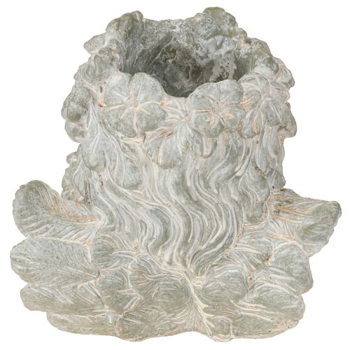 Artículo Figura de ángel en maceta de piedra fundida para decoración de tumba, 19,5 x 12 x 19,5 cm
