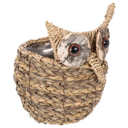 Cesta decorativa tejida a mano con forma de búho para el alféizar de la ventana, 18 cm. comprar | Floristik24.es