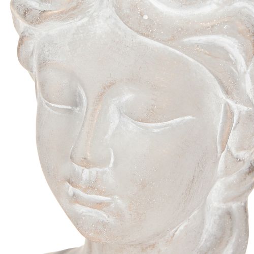 Artículo Maceta con busto femenino vintage de piedra fundida de 20 cm de alto.