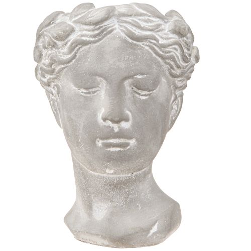 Artículo Macetero cabeza de mujer macetero decorativo blanco lavado 15×16×21cm