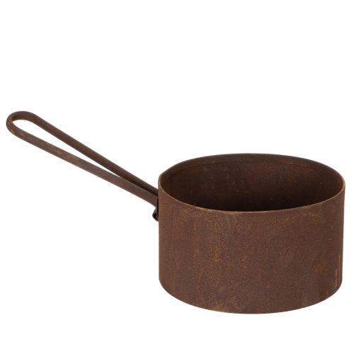 Maceta de metal, jardinera, bandeja color óxido, artículo decorativo, Ø20cm H11cm