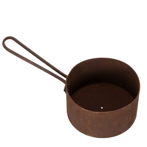 Maceta de metal, jardinera, bandeja color óxido, artículo decorativo, Ø20cm H11cm | Floristik24.es