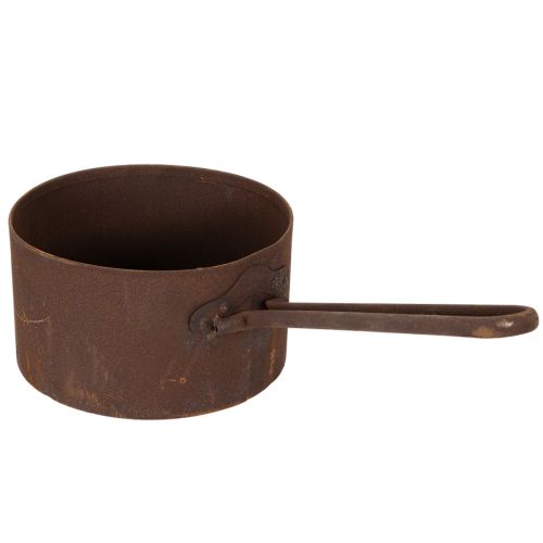 Maceta de metal, jardinera, bandeja color óxido, artículo decorativo, Ø20cm H11cm | Floristik24.es