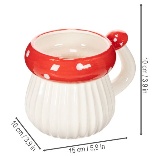 Taza de cerámica con diseño de amanita muscaria para decoración, 10 cm | Floristik24.es