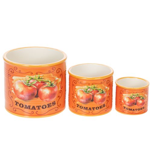 Artículo Juego de 3 macetas de cerámica para tomates, decorativas para cocina y decoración retro, 14 cm