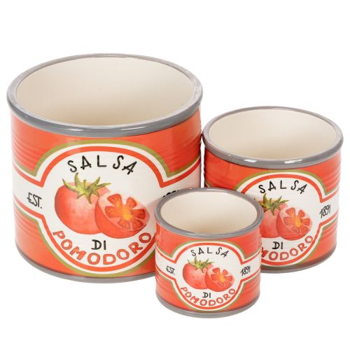 Floristik24 Macetas decorativas de cerámica con diseño de tomate para un toque elegante en el hogar, 14 cm, juego de 3