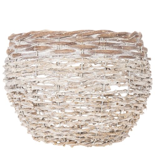 Cesta redonda tejida, cesta decorativa grande para plantar, 23 cm. | Floristik24.es