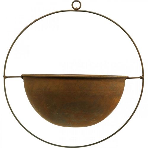 Floristik24 Cuenco decorativo metal decor ring patina decoración colgante Ø27cm
