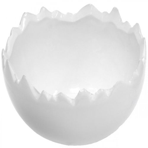 Floristik24 Macetero cáscara de huevo blanco Ø12cm H9cm 2pcs