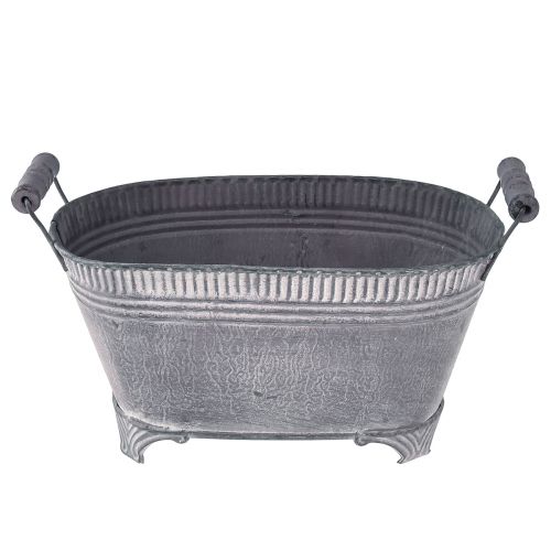 Floristik24 Macetero Macetero ovalado Pie de metal Púrpura Blanco L28cm