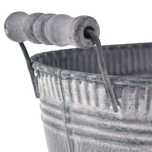 Floristik24 Macetero Macetero ovalado Pie de metal Púrpura Blanco L28cm