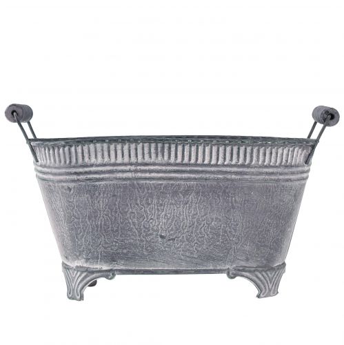 Floristik24 Macetero Macetero ovalado Pie de metal Púrpura Blanco L28cm