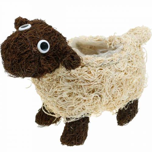 Artículo Macetero oveja vid marrón blanqueado 35×14cm H26cm