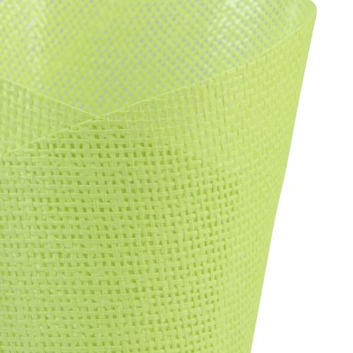 Artículo Macetero tejido macetero de papel verde, amarillo, morado Ø7cm H13cm 12ud