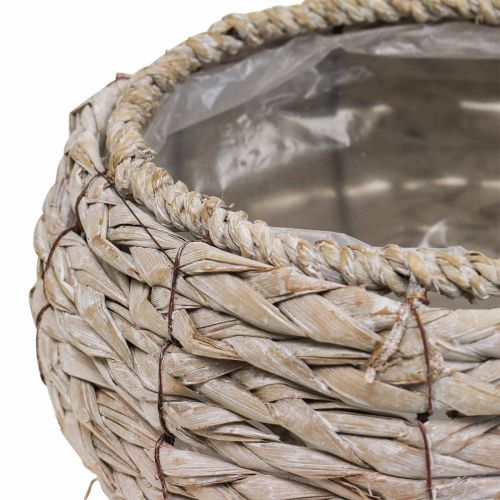 Artículo Cesta para plantas maceta redonda blanca lavada Ø22cm H13cm