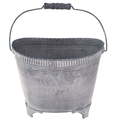 Floristik24 Macetero con bandeja para plantas macetero de metal violeta blanco Al. 16,5 cm