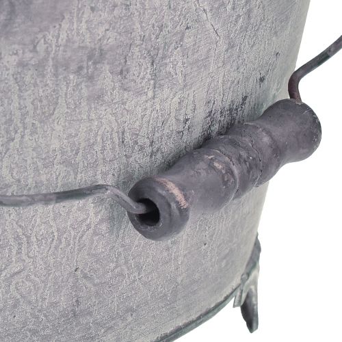 Floristik24 Macetero con bandeja para plantas macetero de metal violeta blanco Al. 16,5 cm