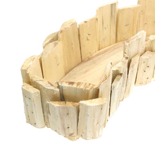 Floristik24 Jardinera de olas de madera natural L76cm