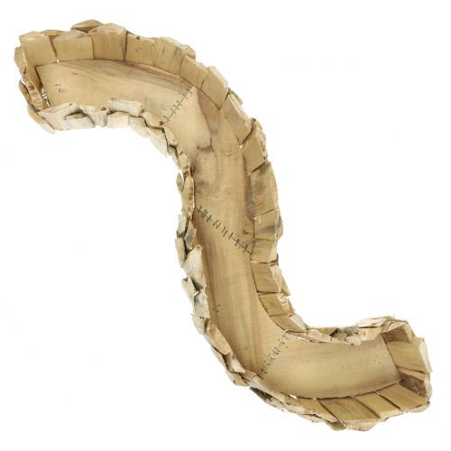 Floristik24 Jardinera de olas de madera natural L76cm