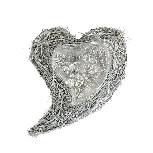 Floristik24 Planta corazón vid blanca L30cm W23cm 2 piezas