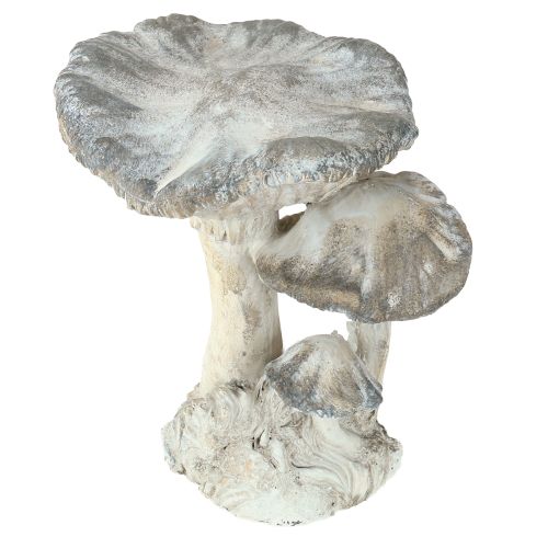 Decoración de setas de piedra fundida gris blanca lavada 21,5×18×22cm